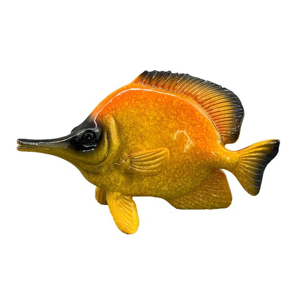 Orange long Nose Tang - High Gloss Ceramic Figurine- Home Decor - Picture 1 of 3